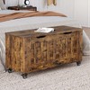 Storage Chest, Storage Bench with Safety Hinge, Flip Top Wood Blanket Storage Trunks Chest for Entryway, Living Room - 2 of 4