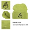 The Grinch Embroidery Green Acrylic Yarn Standard Cuff Beanie - 2 of 4