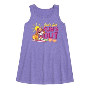 Girls' - Paw Patrol - Skye Suns Out Funs Out Graphic Sleeveless Aline Dress - 1 of 4
