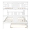NicBex Full Size Bunk Bed Convertible Design Wood Frame Bed Frame with Trundles, Ladder and Full Length Guardrail, No Box Spring Required - 3 of 4