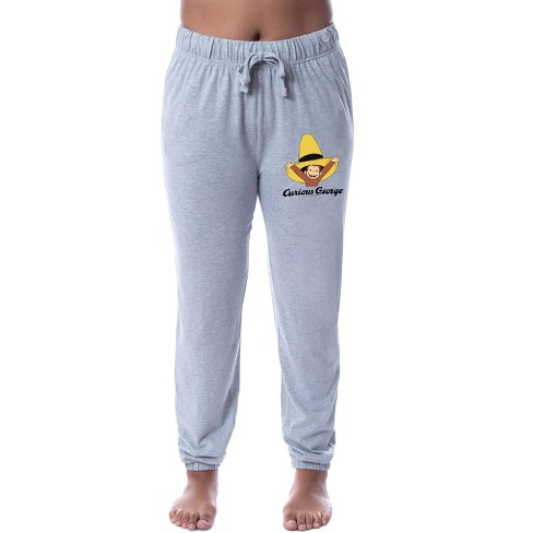 Curious George Womens' Character Yellow Hat Sleep Jogger Pajama Pants Grey  : Target