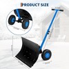 Snow Shovel with Wheels,29.1" W x 19.3" H Heavy Duty Snow Pusher for Driveway with Snow Removal Adjustable Angle & Height Handle for Driveway - 3 of 4
