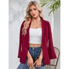 Casual Blazer Jackets for Women Long Sleeve Open Front Button Work Office Suit Jacket with Pockets - 4 of 4