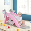 Safstar 4 in 1 Toddler Slide Rocking Toy, Portable Kids Rocking Horse Slide Toy with Basketball Hoop  Pink - 2 of 4