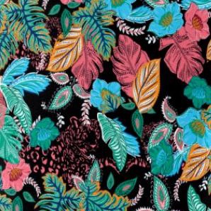 black multi floral