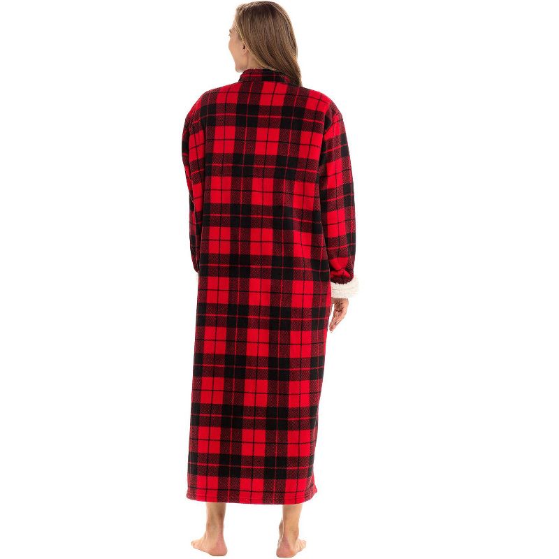 ADR Women's Zip Up Fleece Robe, Soft Warm Plush Oversized Zipper Bathrobe, 3 of 6