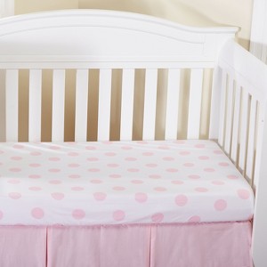 Everyday Kids 2-Pack Crib Sheets for Baby Girl – 100% Cotton Jersey – Pink Hearts & Dots – Soft, Breathable, Fits Standard Crib Mattress - 1 of 4