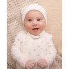 MiniMoi 2 Piece Baby Girls "Lily Of The Valley" Cotton Rich Velour Footie Set - 3 of 4