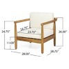 Acacia Wood Outdoor Club Chair with Water-Resistant Cushion, Slat Design Patio Lounge Chair-3irtyhousy - 4 of 4