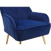 CAVINAS Modern Mid-Century Velvet Accent Chair,Ergonomics Armchair Leisure Chair for Living Room,Office&Bedroom,Upholstered Lounge Chair - 3 of 4