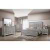 Vynxaria 1pc Contemporary 2-Drawer Nightstand, Light Grey Finish, Bevel Mirror Accents, Solid Wood Bedroom Furniture - 4 of 4