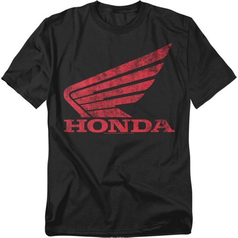 Мужские футболки Honda Men's Honda Distressed Powersports Wing T-Shirt, Black, Small