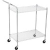 Metal Rolling Trolley, Kitchen Food Storage Trolley with Wire Shelves and Handles, Commercial Grade Service Cart, Kitchen, Office - 2 of 4