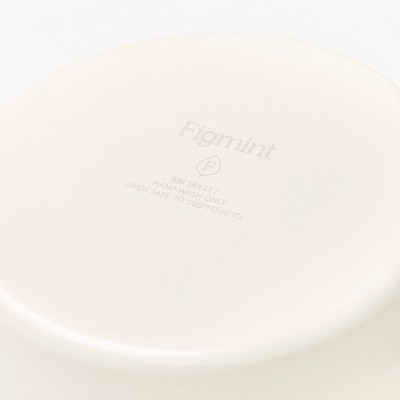 6 Enameled Cast Iron Skillet Cream - Figmint™: Even-Heating, Oven-Safe, Hand Wash, Induction Compatible