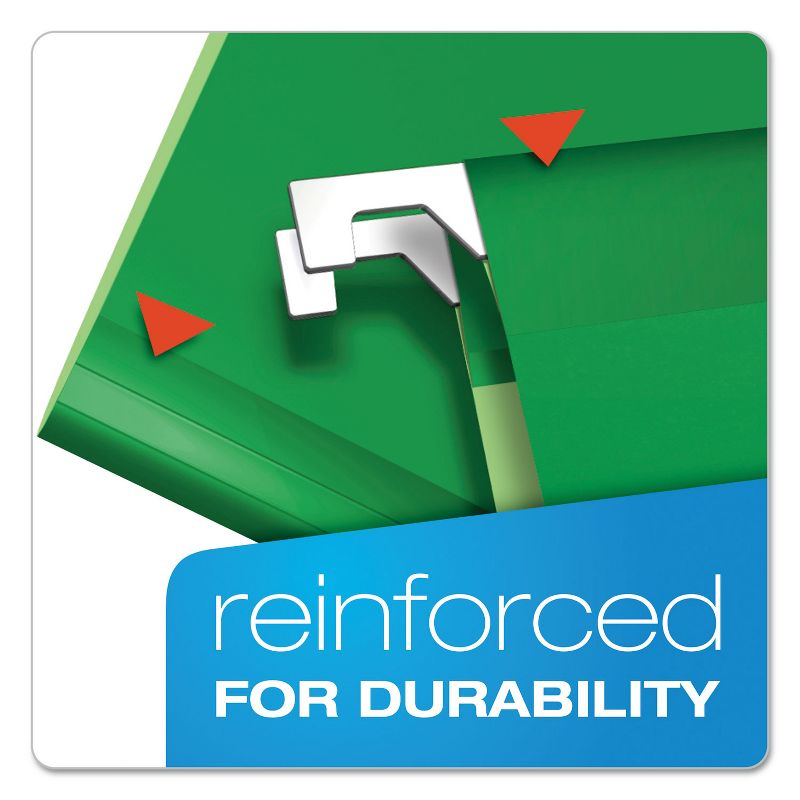 Pendaflex Reinforced Hanging Folders 1/5 Tab Letter Bright Green 25/Box 415215BGR, 2 of 9