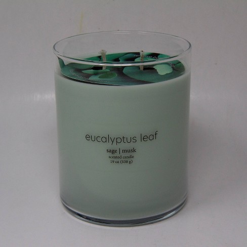  Glass Jar 2-Wick Eucalyptus Leaf Candle - Room Essentials™ - image 1 of 4