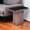 HomeRoots 18" Black And Bronze Glass And Steel Pedestal End Table - 2 of 4
