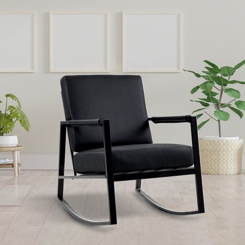 Black metal rocking online chair