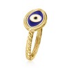 Ross-Simons Multicolored Enamel Evil Eye Ring in 18kt Gold Over Sterling - 3 of 4