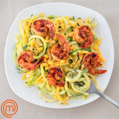 White and Orange Electric 3-in-1 Vegetable Spiralizer with XL Hopper