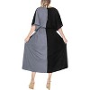 LA LEELA Women's House Daily Routine Evening Wear Vacation Casual Dailywear Holiday Loungewear Relaxed Fit Caftan Maxi Night Shirts 3X-4X Black, Solid - 3 of 4