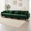 Modern Boucle 4-Seater Sectional Sofa, Sculptural Style Couch with Armrests and Cylindrical Legs, Fabric Couch with Plush Cushion-Coolbibila - 2 of 4