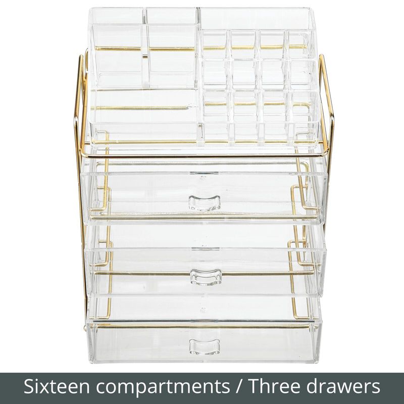 mDesign Plastic Divided Cosmetic Storage Organizer, 16 Sections, 4 of 10