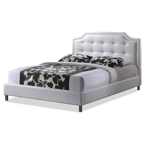 Baxton studio carlotta modern clearance bed with upholstered headboard