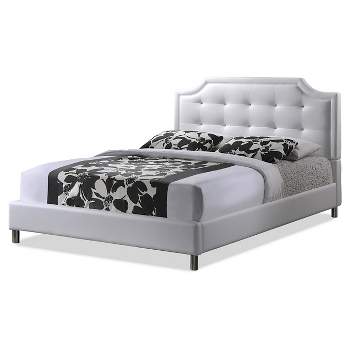 King Carlotta Modern Bed with Upholstered Headboard - Baxton Studio