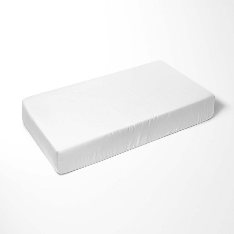 White Sateen Crib Fitted Sheet - Levtex Home, 2 of 5