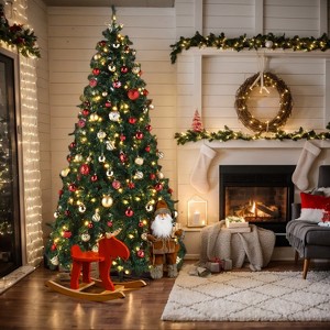 Resenkos 7ft Automatic Tree Structure PVC Material 450 Lights Warm Color 8 Modes 1050 Branches Christmas Tree Green - 1 of 4