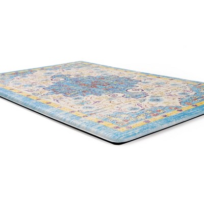 Blue and Ivory Bohemian Anti-Fatigue Standing Mat