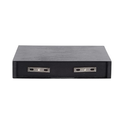 Havlock Black Wood 12" Floating Accent Shelves, Set of 3