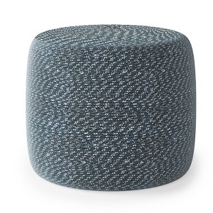 NicBex Round Braided Pouf Ottoman Versatile Accent Furniture for Comfort and Additional Seating, Aegean Blue/Natural - 1 of 4