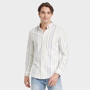 Men's Oxford Striped Long Sleeve Button-Down Shirt -Goodfellow & Co™ - 1 of 3