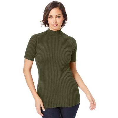 Jessica London Women's Plus Size Rib Mockneck Sweater