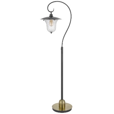 Cal Lighting 60W Walcott downbridge Lantern Metal Floor lamp with bubbled Glass Shade