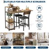 Dining Table Set for 2,3-Piece Expandable Bar Table and Chairs Set with Storage Shelves - 3 of 4