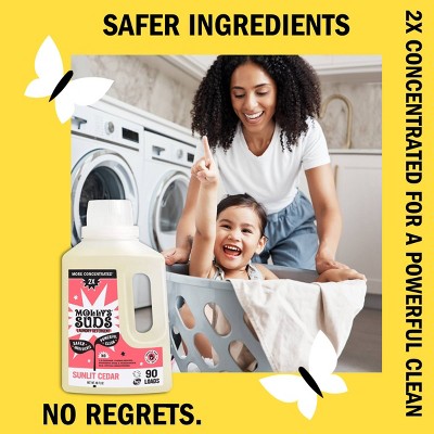 Molly's Suds Liquid Laundry Detergents 90 Loads - Sunlit Cedar - 46 fl oz: Sensitive Formula, No Fragrance Added, Vegan