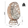 Christopher Knight Home Odilon Patio Iron and Rattan Swivel Egg Chair, Beige/Brown - 3 of 4