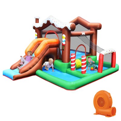 Infans Inflatable Bouncer Bounce Snow House Jump Climbing Slide Tunnel with 550W Blower