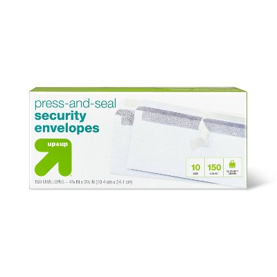 Photo 1 of Press and Seal Security Envelopes 4" X 9.5" 150ct White - up&up
PACK OF 2 