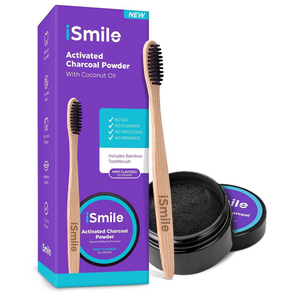 Photos - Toothpaste / Mouthwash i-Smile iSmile Activated Charcoal Natural Teeth Whitening Powder with Bamboo Tooth 