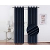 Kate Aurora 2 Pack Hotel Embossed Textured Light Filtering Grommet Top Window Curtain Panels - 3 of 3