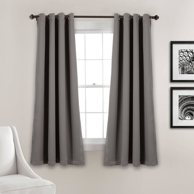 Set of 2 Insulated Grommet Top Blackout Curtain Panels - Lush Décor, 1 of 18