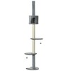 Lomsoe 85.5" Cat Tree Height Adjustable Floor-to-Ceiling 4-Tier Kitty Climbing Activity Center Condo Cat Toy with Scratching Post Grey - 3 of 4