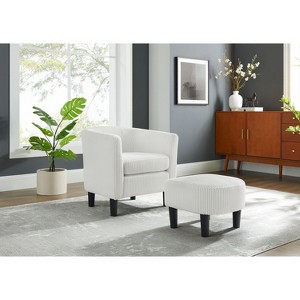 CENGHU Modern Corduroy Accent Chair, Upholstered Single Sofa Chair with Ottoman Foot Rest, Comfy Arm Chair for Living Room, Bedroom, Office - 1 of 4