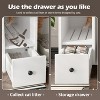 LunaLulinlk Hidden cat litter box furniture with cat litter mat for living room, white - 3 of 4