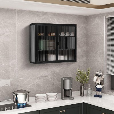 Wall-Mounted Bathroom Cabinet with Removable Shelves, Space-Saving Over Toilet Storage Unit, Medicine Cabinet with Tempered Glass Door