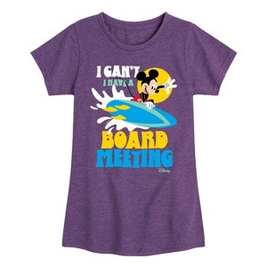 Girls' - Disney - Mickey Mouse I Have A Board Meeting Fitted Short Sleeve Graphic T-Shirt - 1 of 4